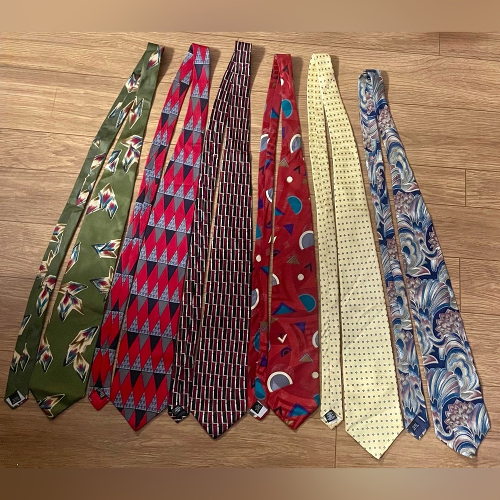 Lot 6 silk ties Jean de Lise and Palatina craft unique classy